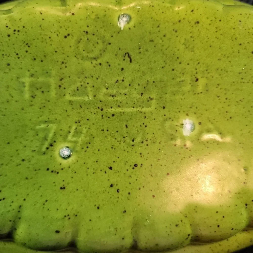 0782. 1974 ~ Vintage ~ Collectable ~ Haeger Pottery ~ Bright Green Speckled Glaz